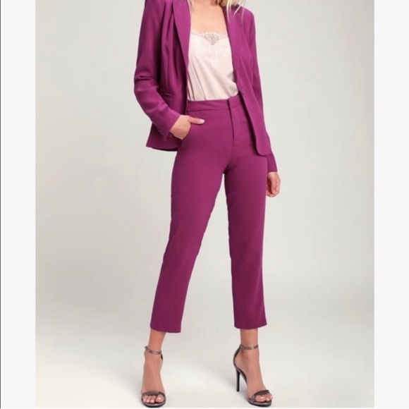 [Lulus] NWT Brooks Magenta Trouser Pants - Picture 1 of 7